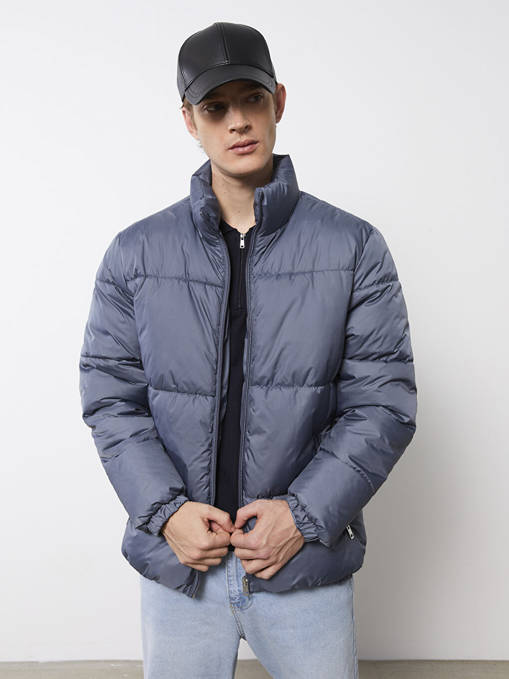 Standard Pattern Stand Up Collar Thick Men's Inflatable Coat -S21678Z8-RUL