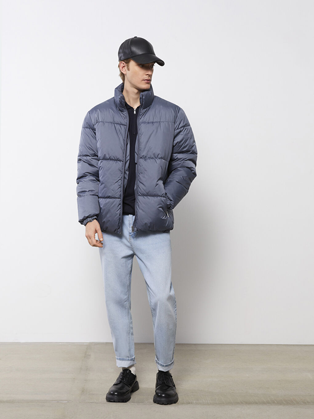 Standard Pattern Stand Up Collar Thick Men's Inflatable Coat -S21678Z8-RUL