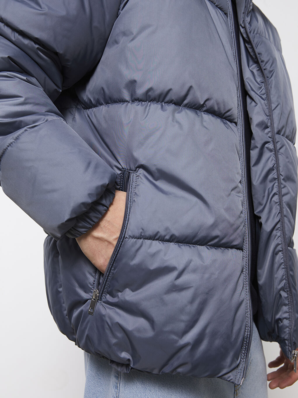 Standard Pattern Stand Up Collar Thick Men's Inflatable Coat -S21678Z8-RUL