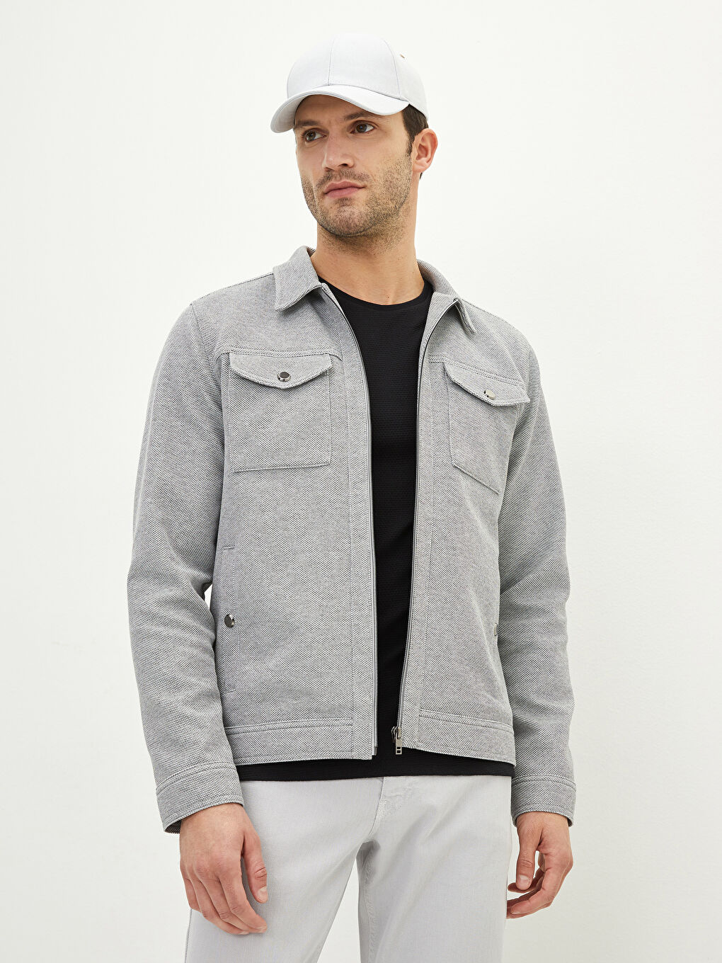 Slim Fit Shirt Collar Men's Coat -S21680Z8-LAL