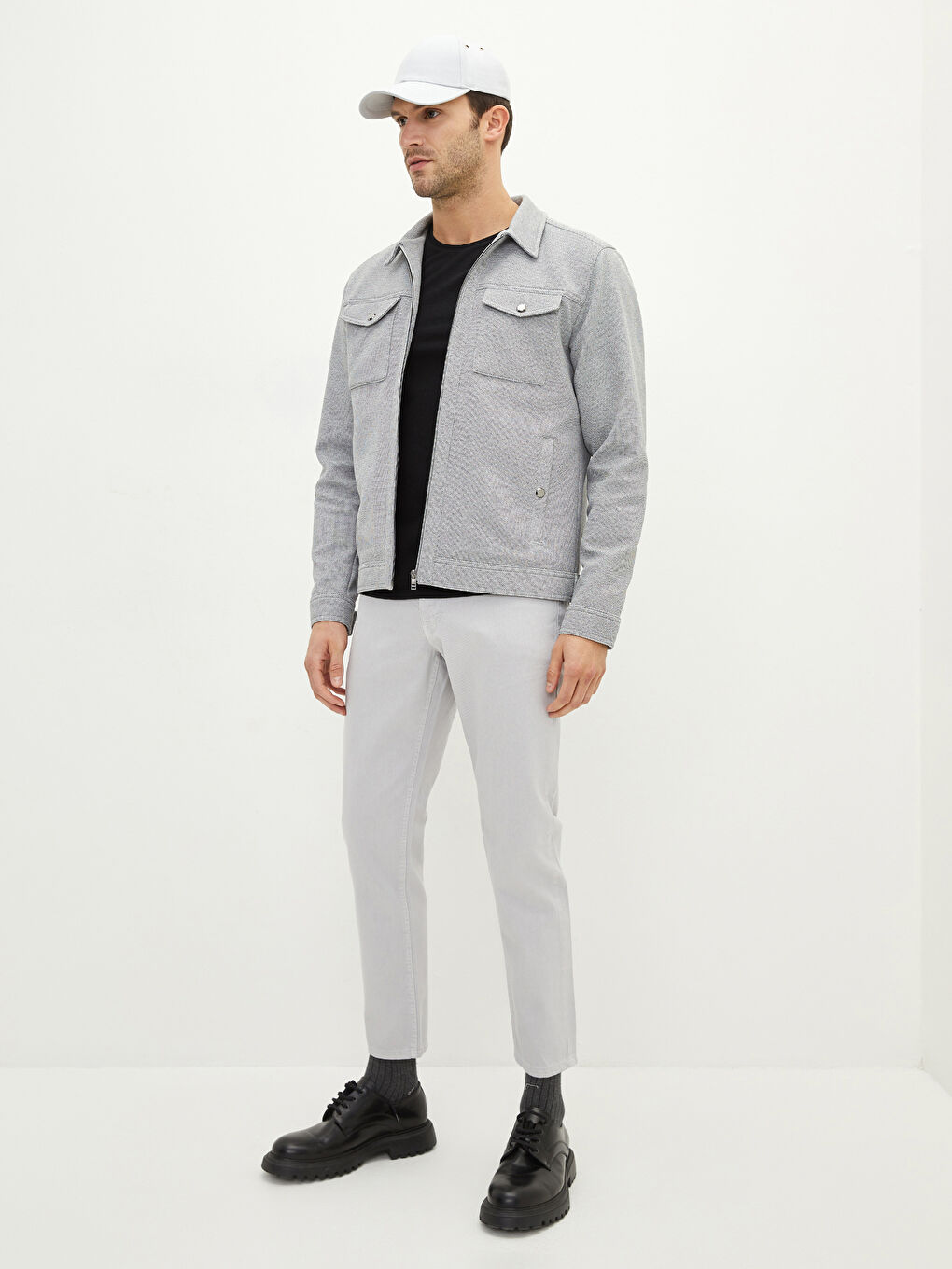 Slim Fit Shirt Collar Men's Coat -S21680Z8-LAL
