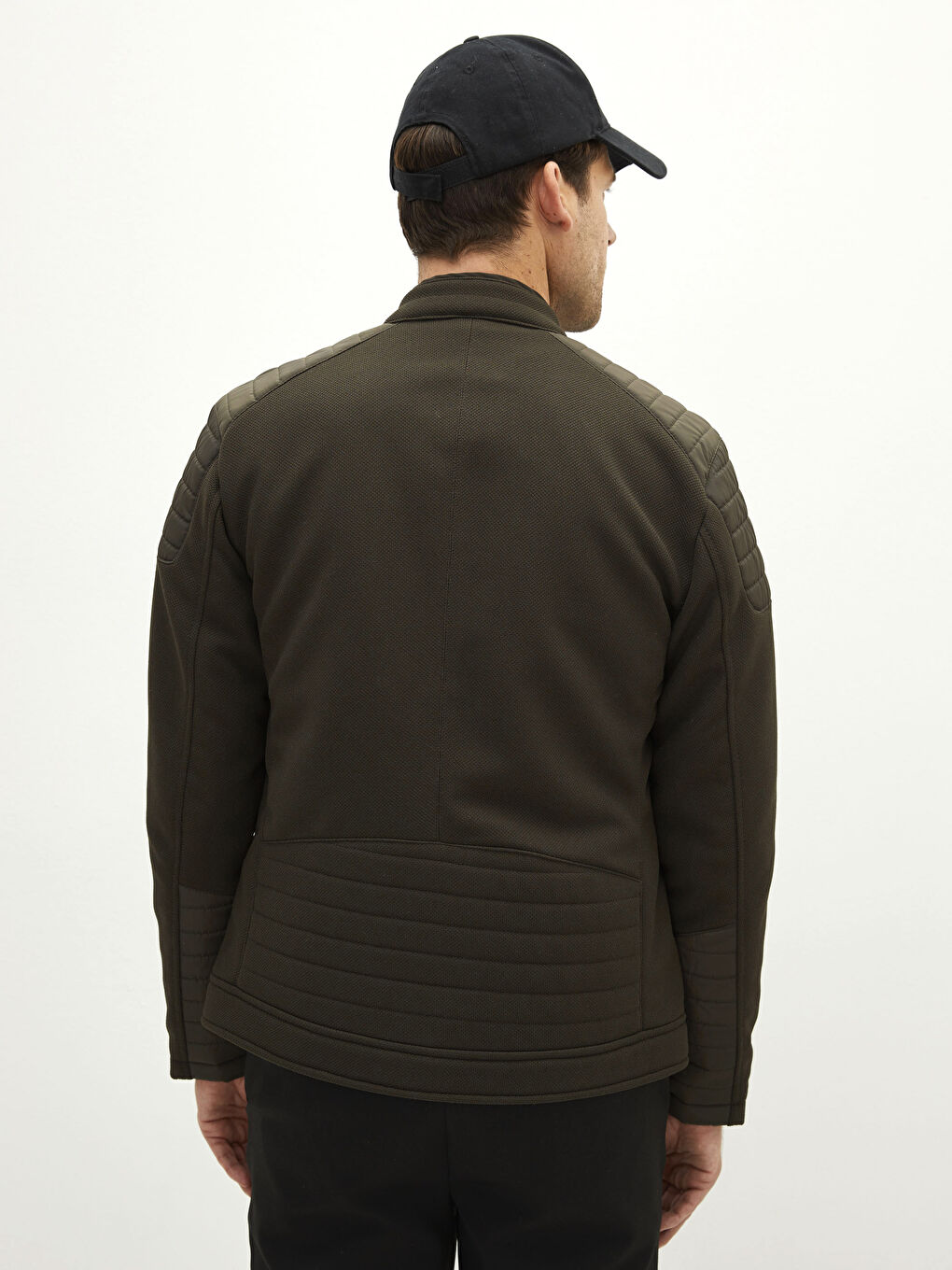 Slim Fit Biker Collar Thin Men's Coat-4
