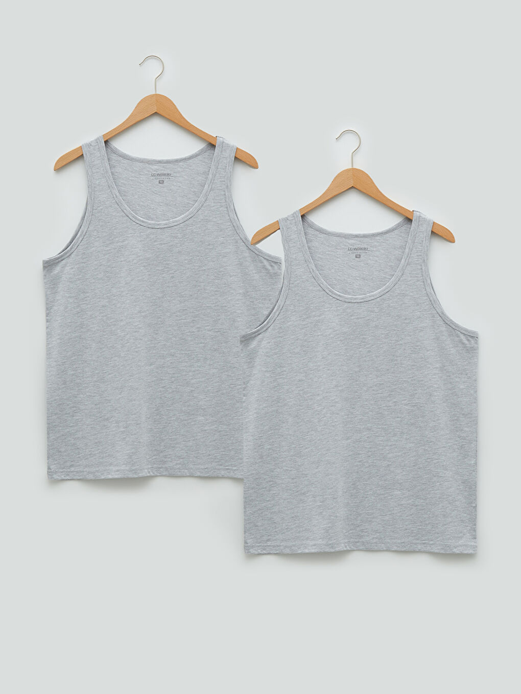 فيست رجالي قطن سادة بياقة حرف U - مجموعتين-6