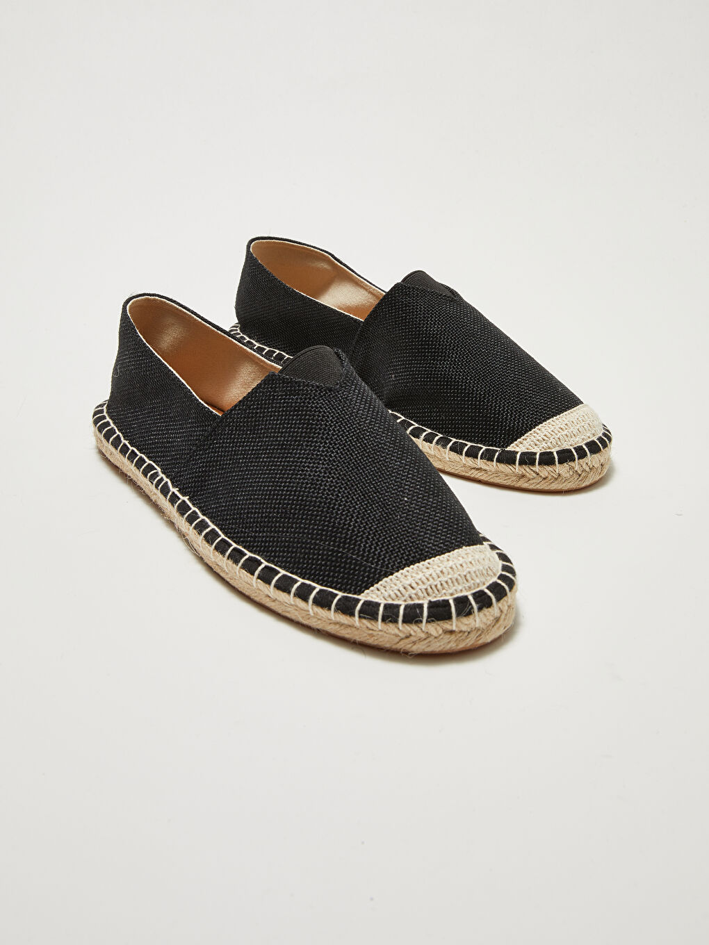 Siyah Dekoratif Dikişli Erkek Espadril Ayakkabı-1