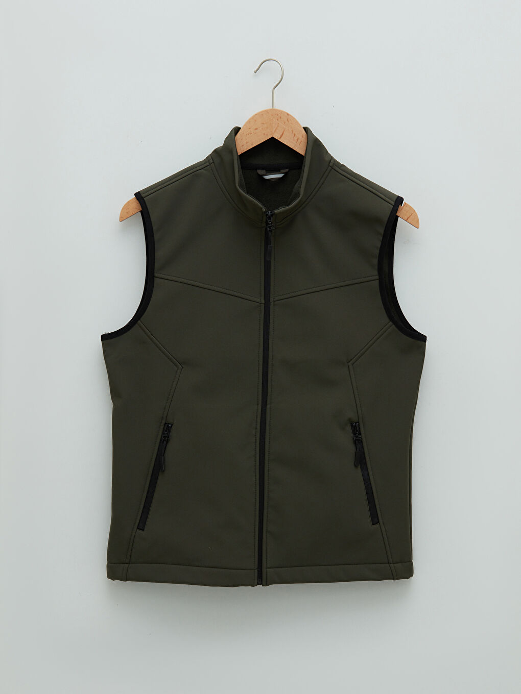 Stand-up Collar Zipper Slim Men's Vest-6