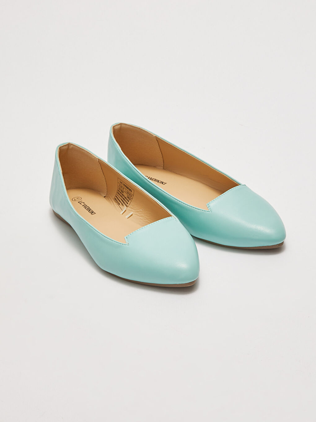 Lederoptik Ballerinas mit spitzer Zehenpartie