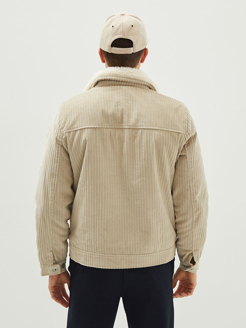 Crew Neck Long Sleeve Printed Mens Coat -S21796Z8-QVW