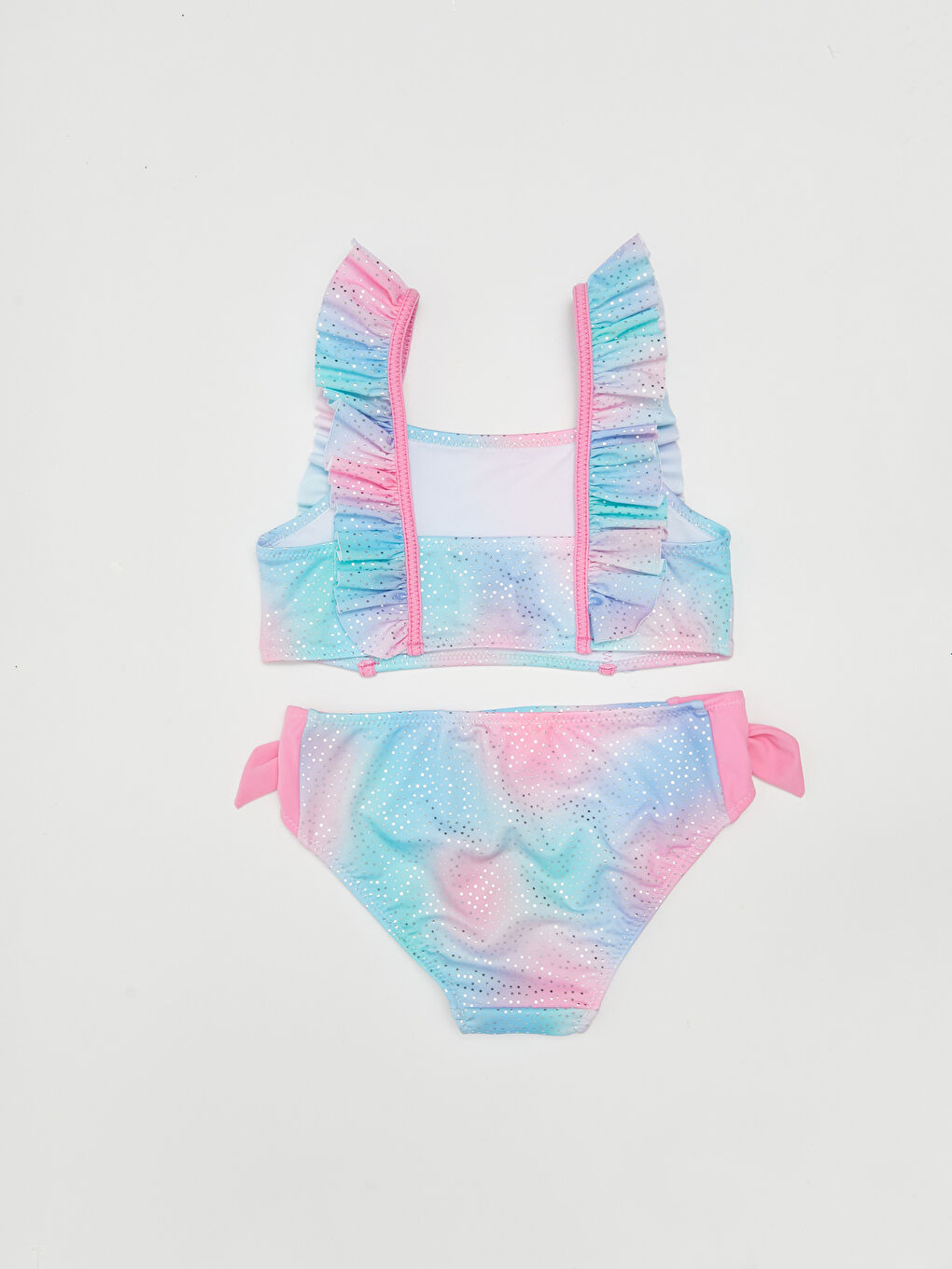 Karışık Esnek Kumaştan Batik Desenli Kız Çocuk Bikini-1