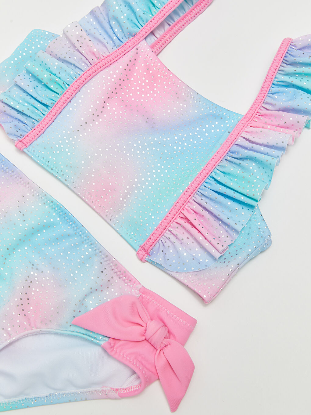 Karışık Esnek Kumaştan Batik Desenli Kız Çocuk Bikini-2