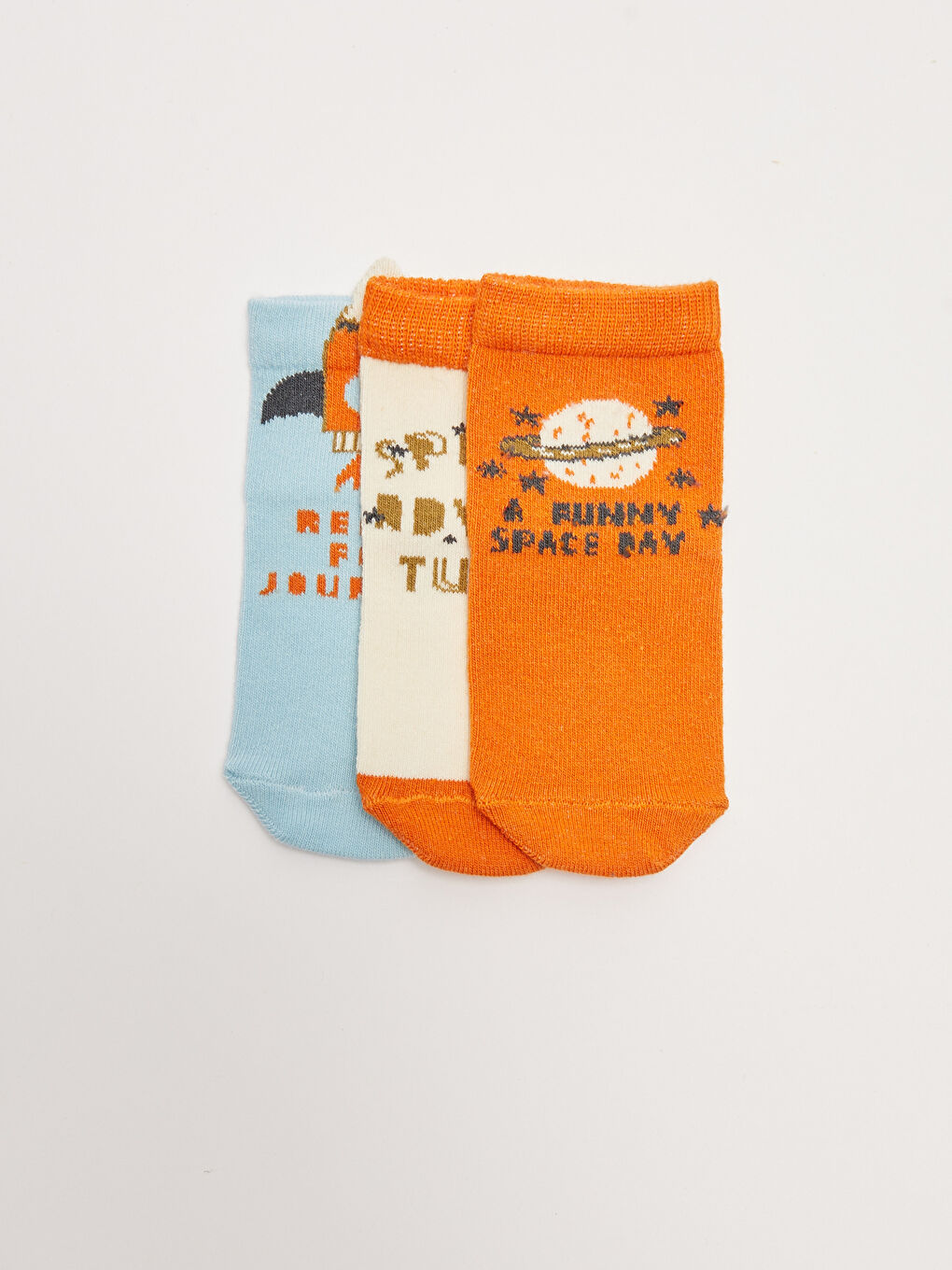 Patterned Baby Boy Booties Socks 3 Pieces