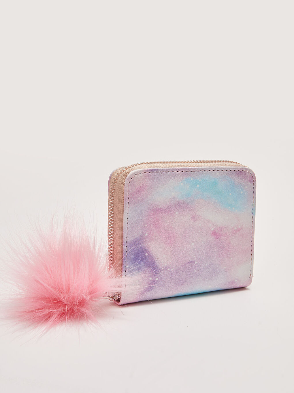 Pembe Deri Görünümlü Baskılı Kız Çocuk Cüzdan-2