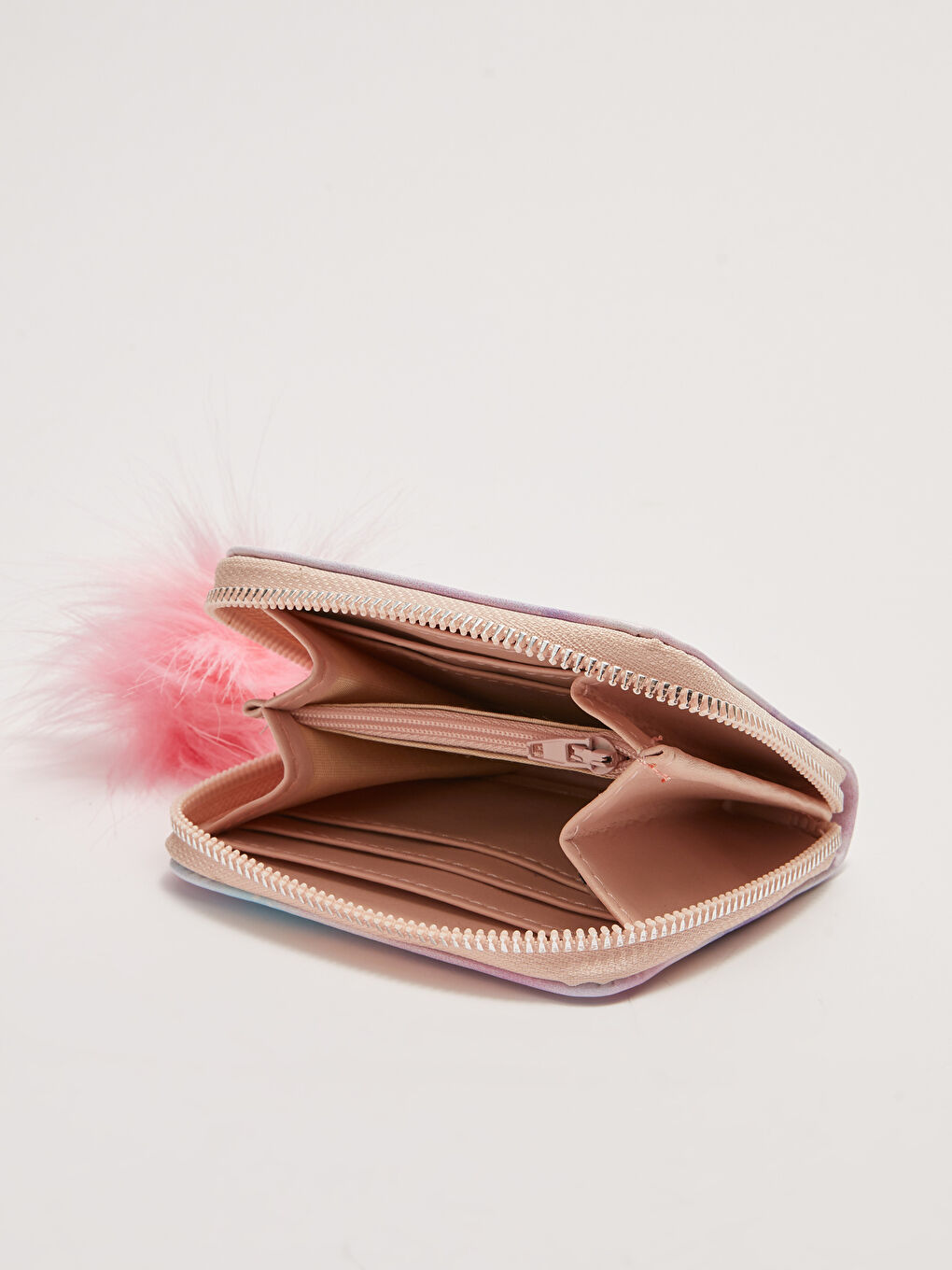 Pembe Deri Görünümlü Baskılı Kız Çocuk Cüzdan-3