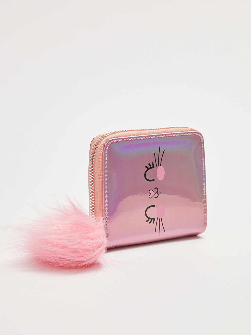 محفظة بناتي بطبعة شكل جلد لامع-1