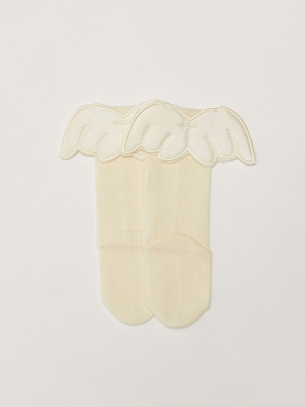 Chaussettes Hautes Bébé Fille Détail Aile 3D