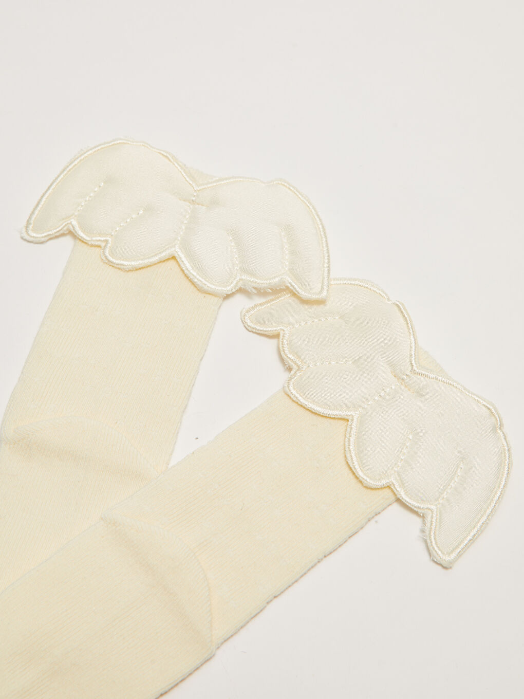 Chaussettes Hautes Bébé Fille Détail Aile 3D-3