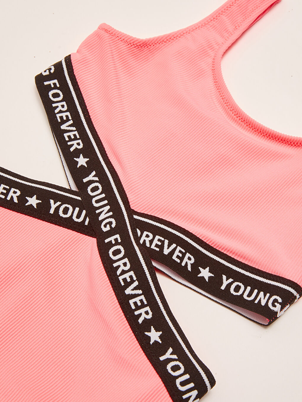 Mercan Esnek Kumaştan Baskılı Kız Çocuk Mayo-2