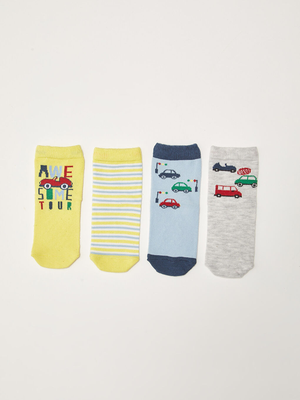 Tiskane Čarape za tenisice za Dječake bebe, Pakiranje od 4 komada-1