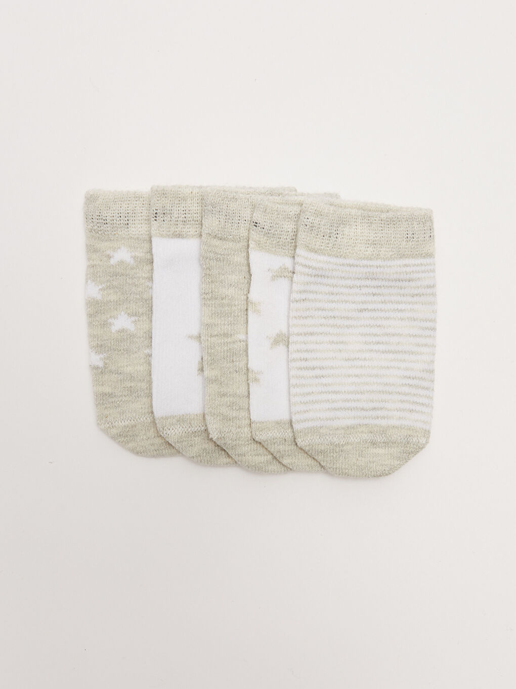 Принтті унисекс нәресте патик шұлықтары 5 данадан тұратын