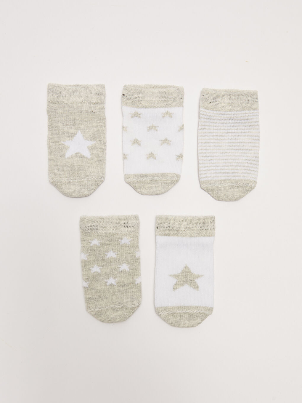 Принтті унисекс нәресте патик шұлықтары 5 данадан тұратын-1