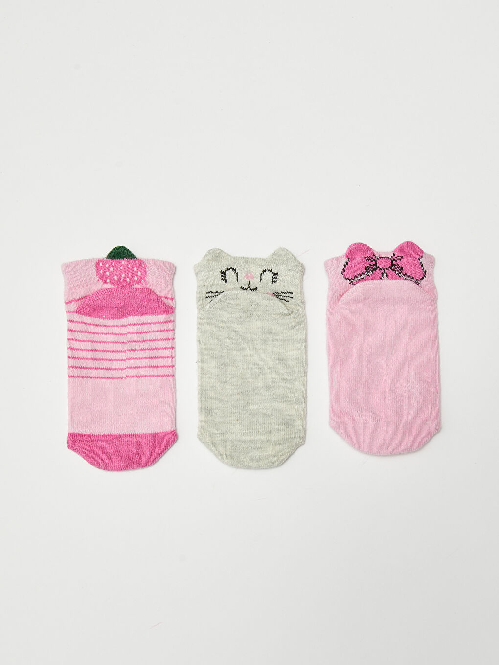 Pembe Kız Bebek Patik Çorap 3'lü-1