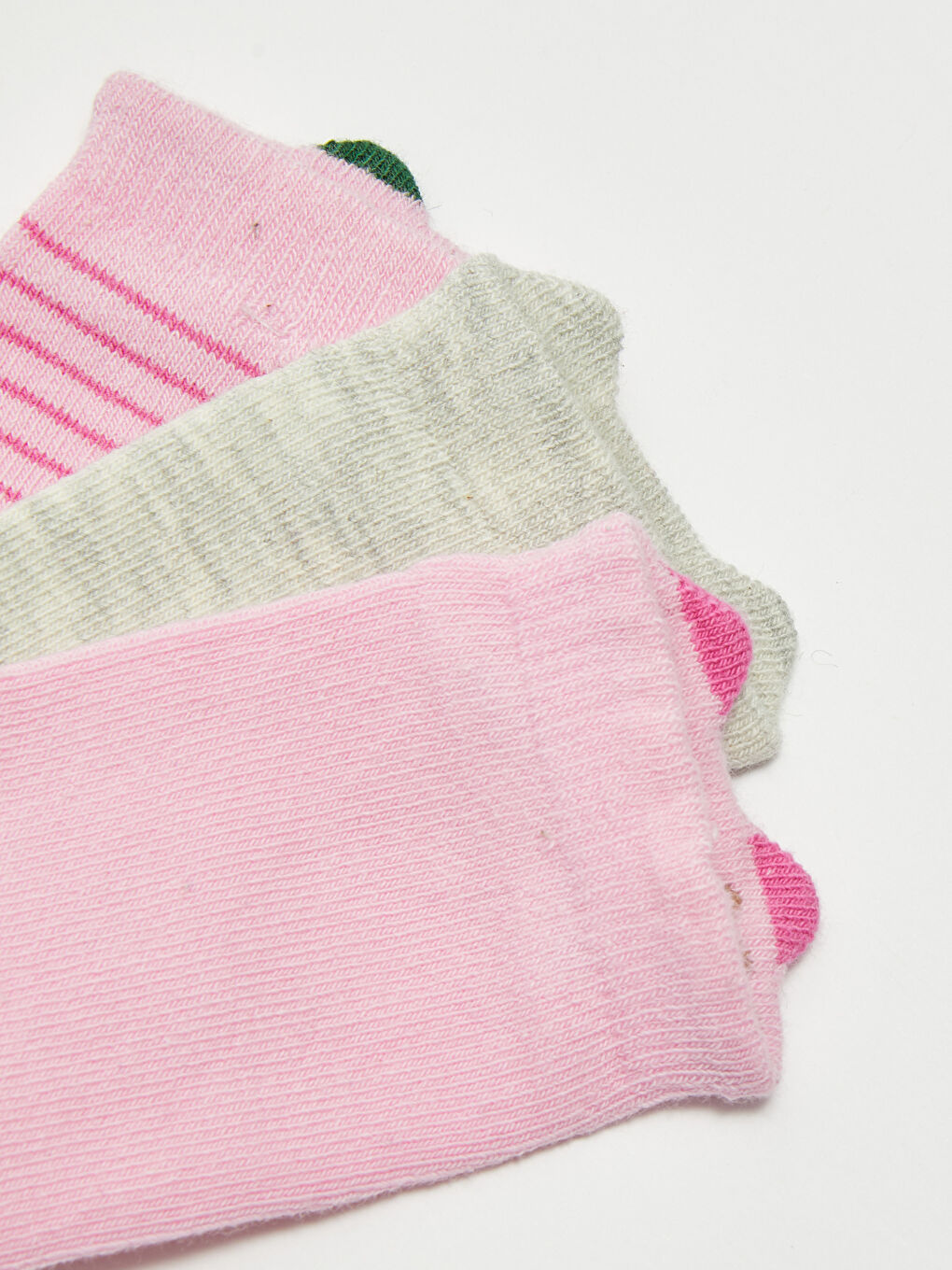 Pembe Kız Bebek Patik Çorap 3'lü-2
