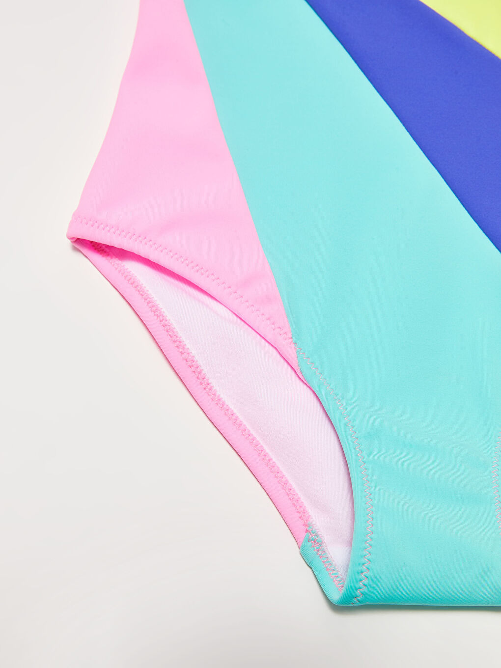 Girl's Swimsuit With Color Blocks in Flexible Fabric -S21859Z4-RYP