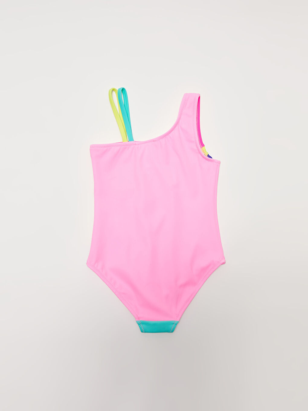 Girl's Swimsuit With Color Blocks in Flexible Fabric -S21859Z4-RYP