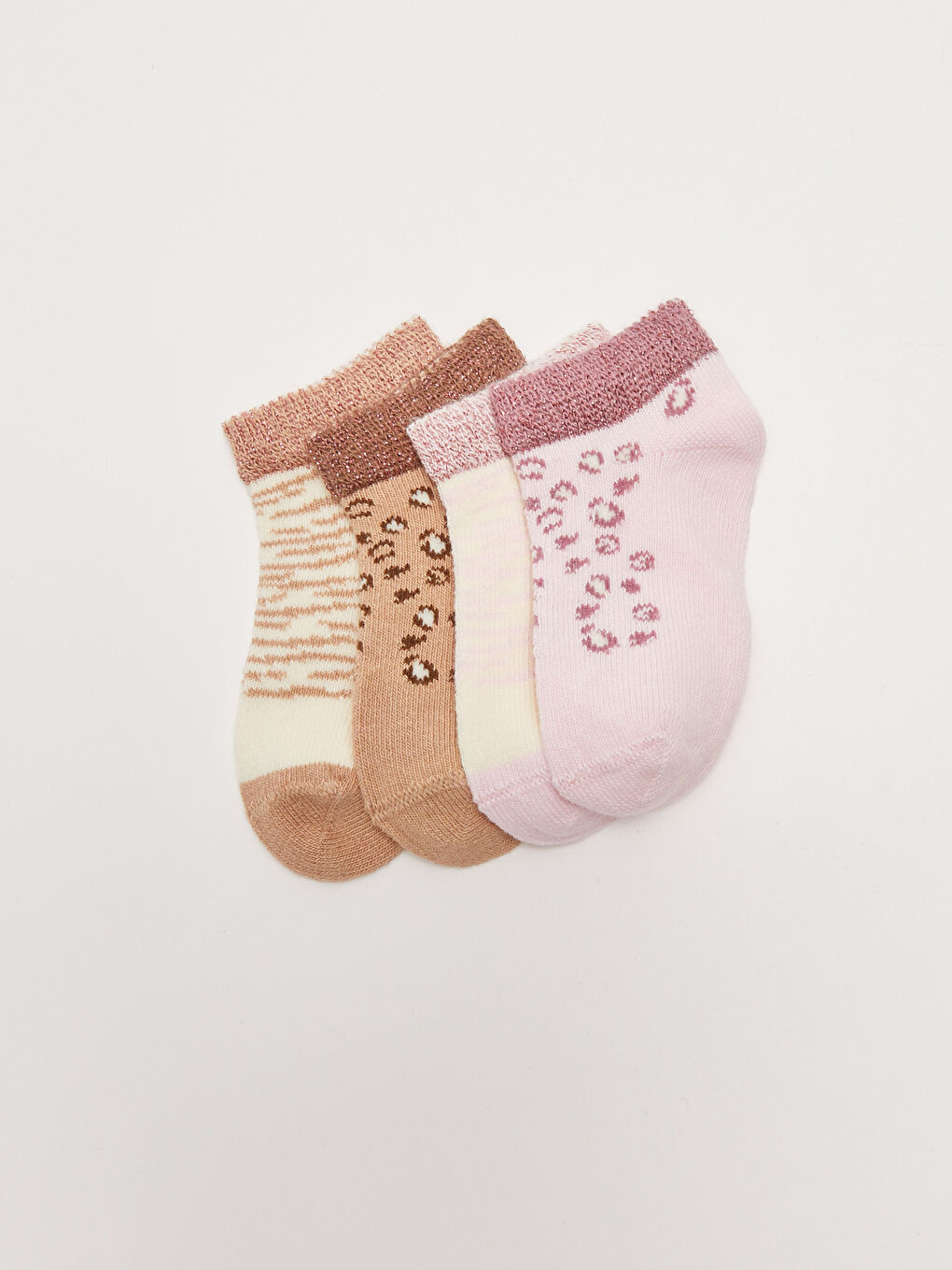 Chaussettes Bottines Imprimées pour Bébé Fille Lot de 4 Pièces