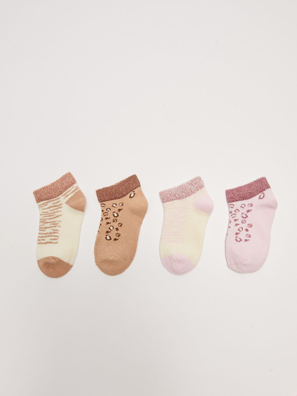 Chaussettes Bottines Imprimées pour Bébé Fille Lot de 4 Pièces-1
