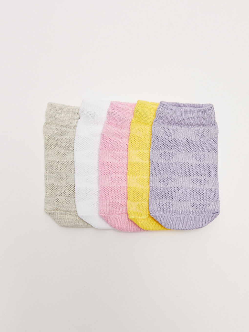 Self Patterned Baby Girl Booties Socks 5 Pack