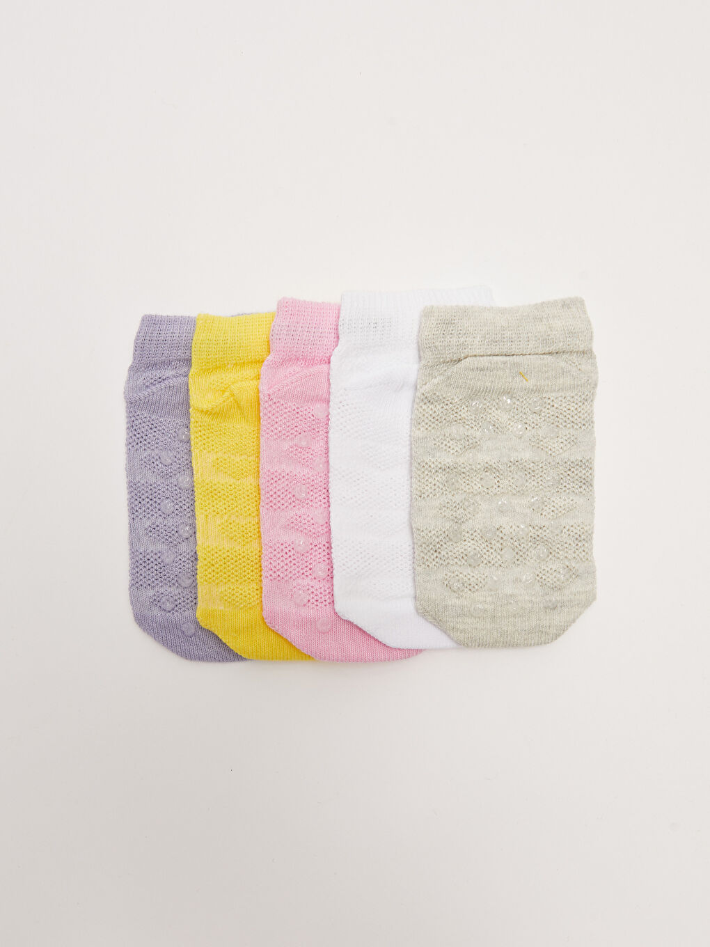 Self Patterned Baby Girl Booties Socks 5 Pack-3