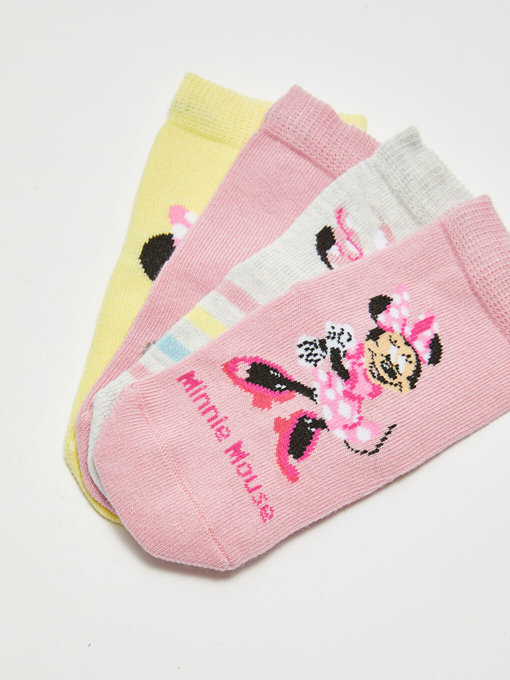 Носки для малышек девочек с принтом Минни Маус, упаковка из 4 штук-2