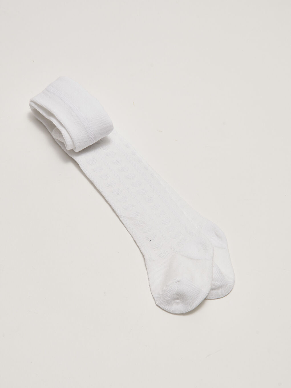 Self-Patterned Baby Girl Tights