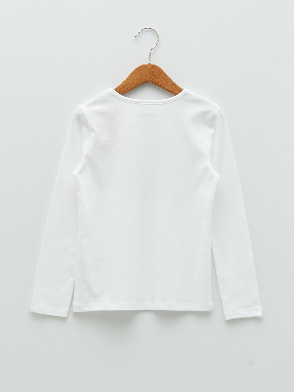 Футболка с круглым вырезом, с принтом, с длинным рукавом, хлопковая, для девочек-1