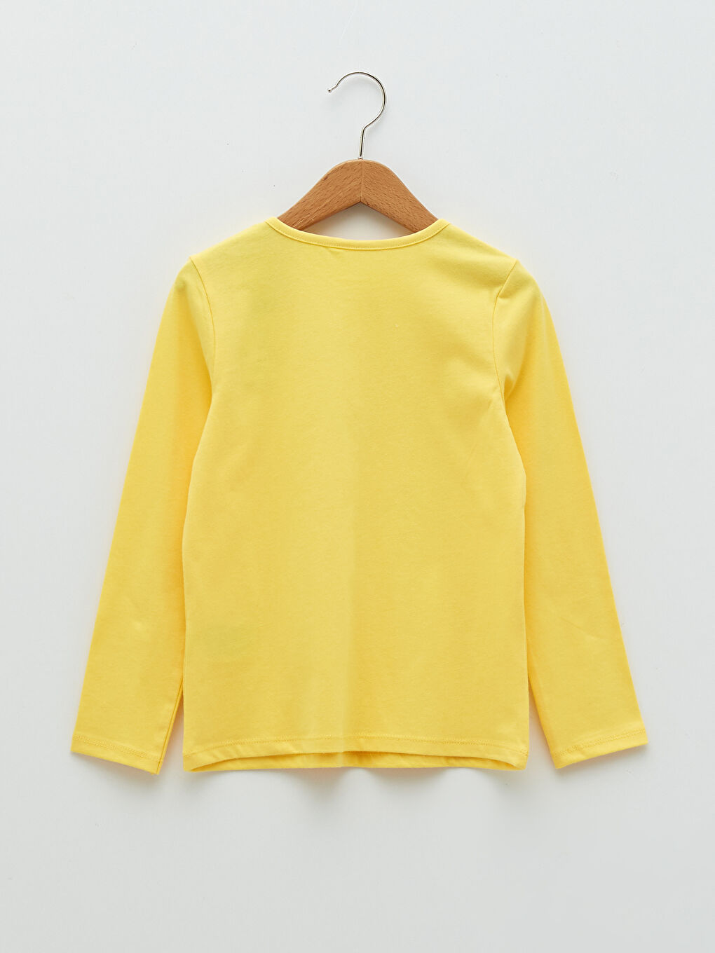 Crew Neck Printed Long Sleeve Cotton Girl T-shirt-1