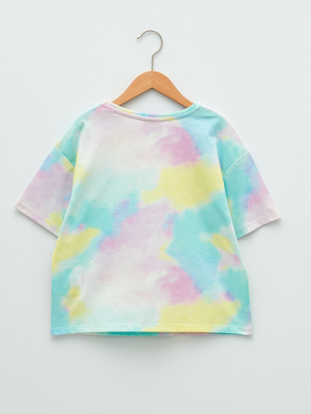 LCW Kids Crew Neck Tie-Dye Patterned Short Sleeve Girls' T-Shirt -S21939Z4-F9C