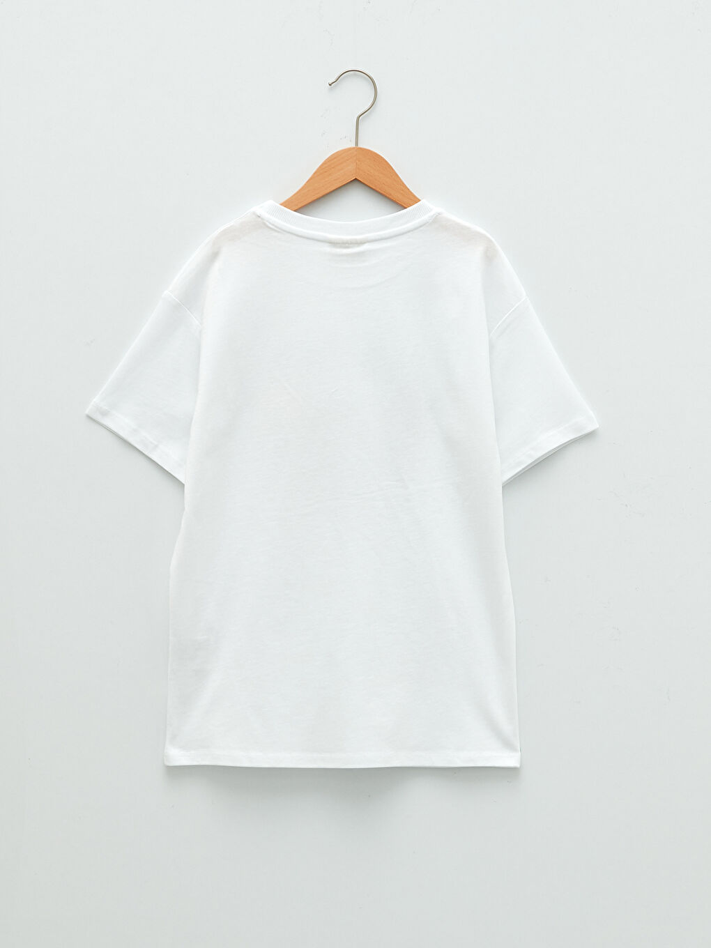 Crew Neck Printed Short Sleeve Cotton Girl T-shirt-1