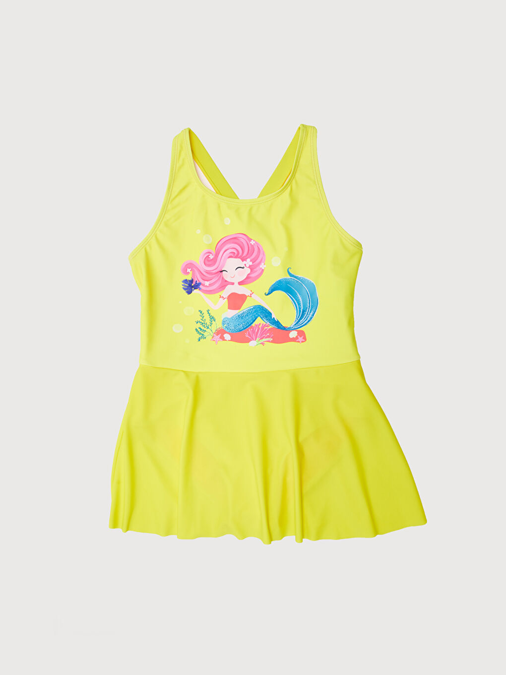 Girl's Skirted Swimsuit With Printed Flexible Fabric -S21962Z4-JTM