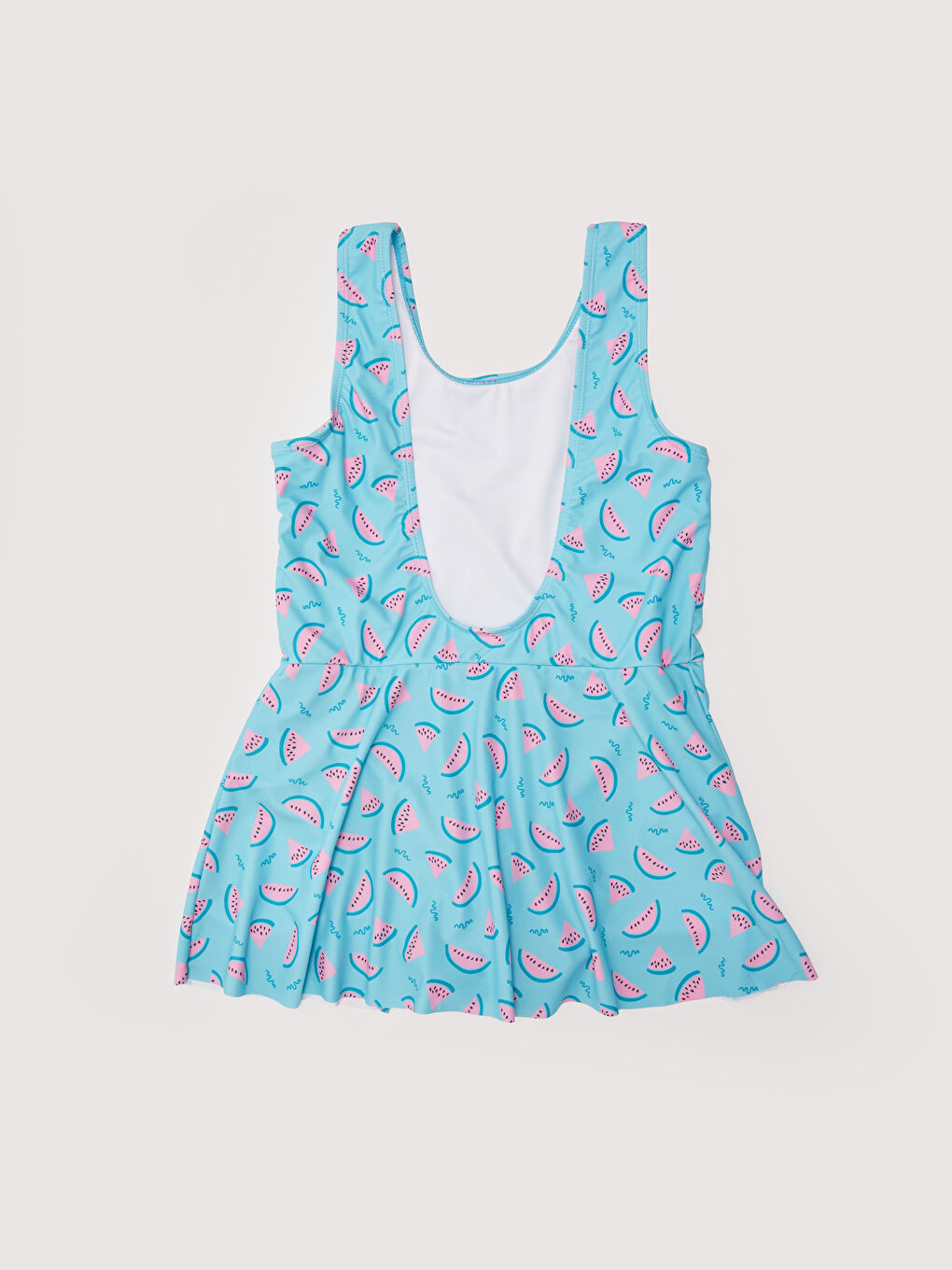 Girl's Skirted Swimsuit With Printed Flexible Fabric -S21963Z4-LU0