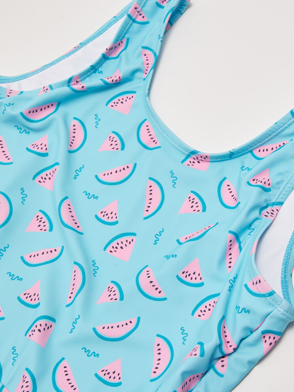 Girl's Skirted Swimsuit With Printed Flexible Fabric -S21963Z4-LU0