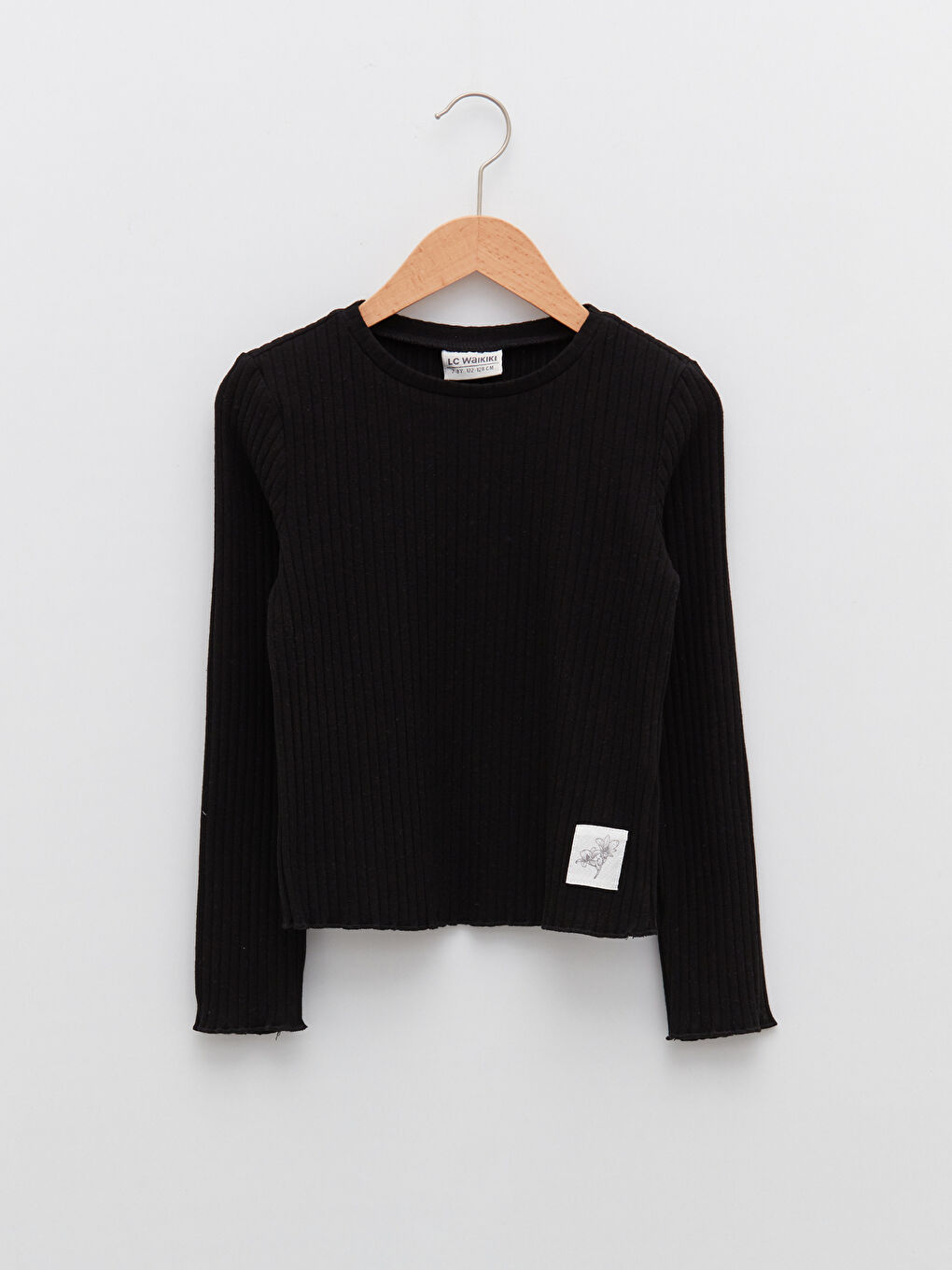 Osnovna majica dugih rukava sa okruglim izrezom za devojčice