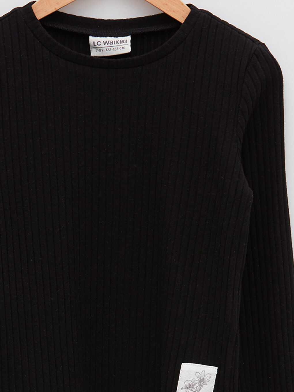 Osnovna majica dugih rukava sa okruglim izrezom za devojčice-2