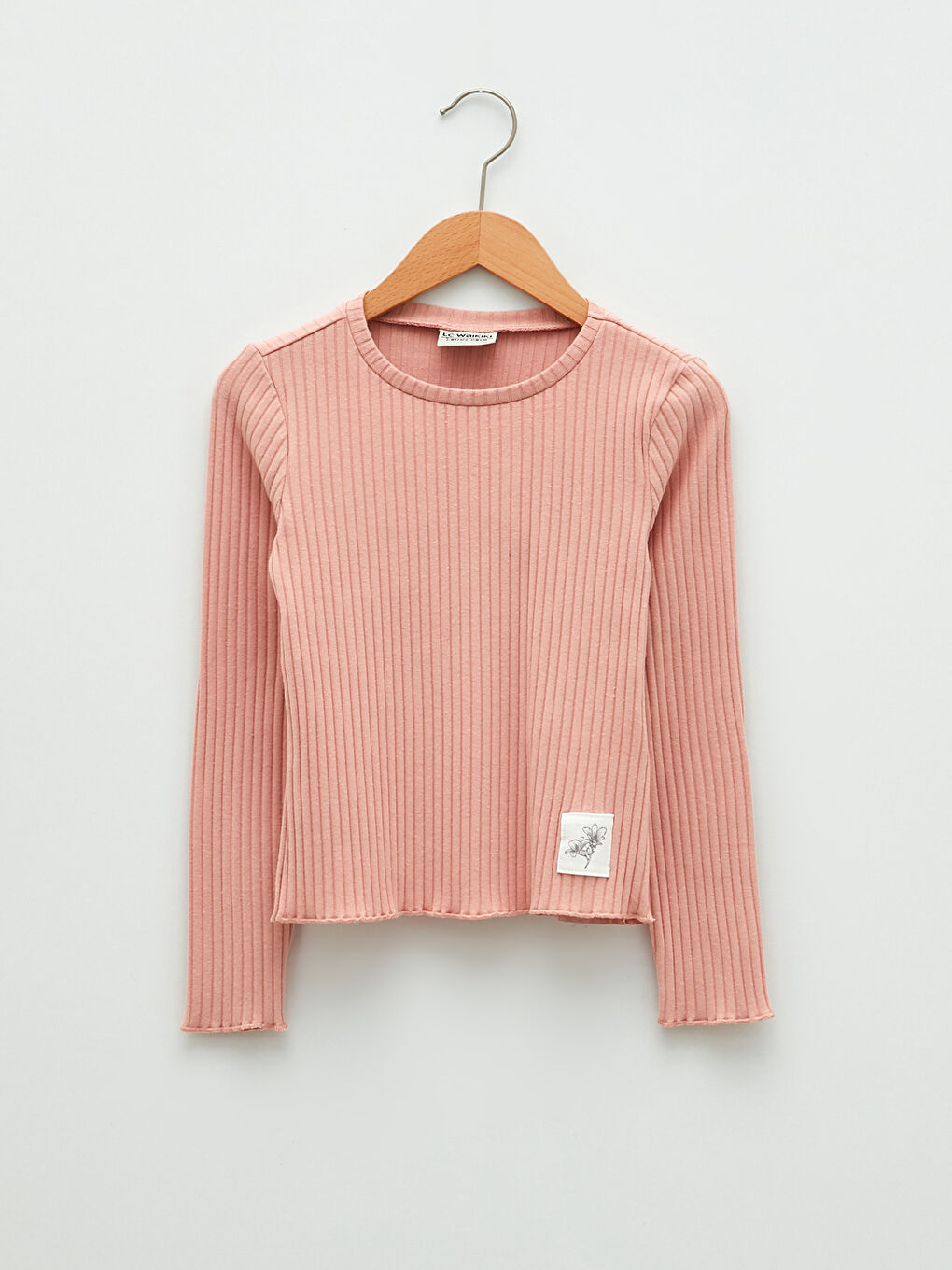 LCW Kids Crew Neck Basic Long Sleeve Girls' T-Shirt -S21989Z4-FLK