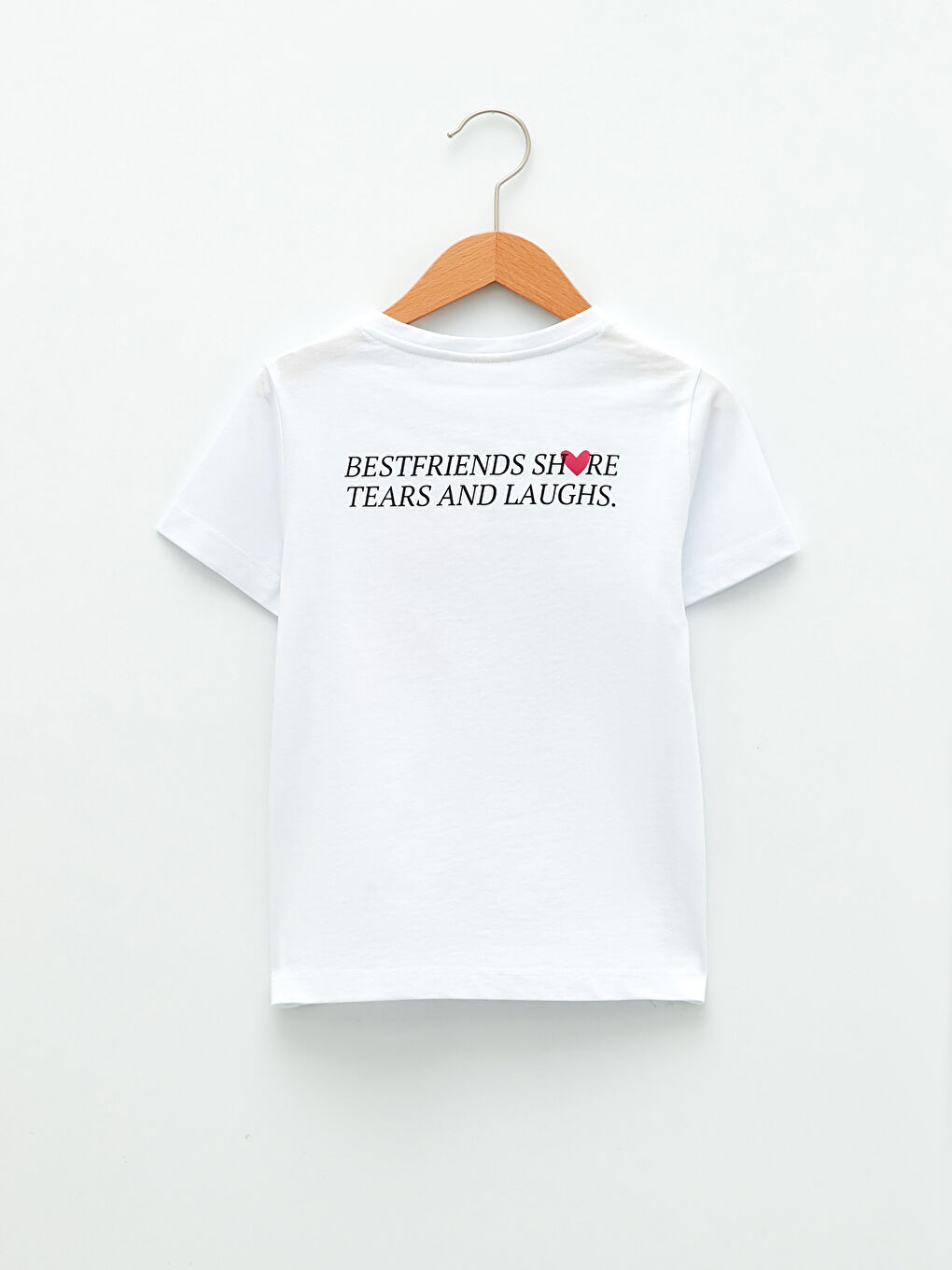 Crew Neck Teddy Bear Printed Girls' T-Shirt-1