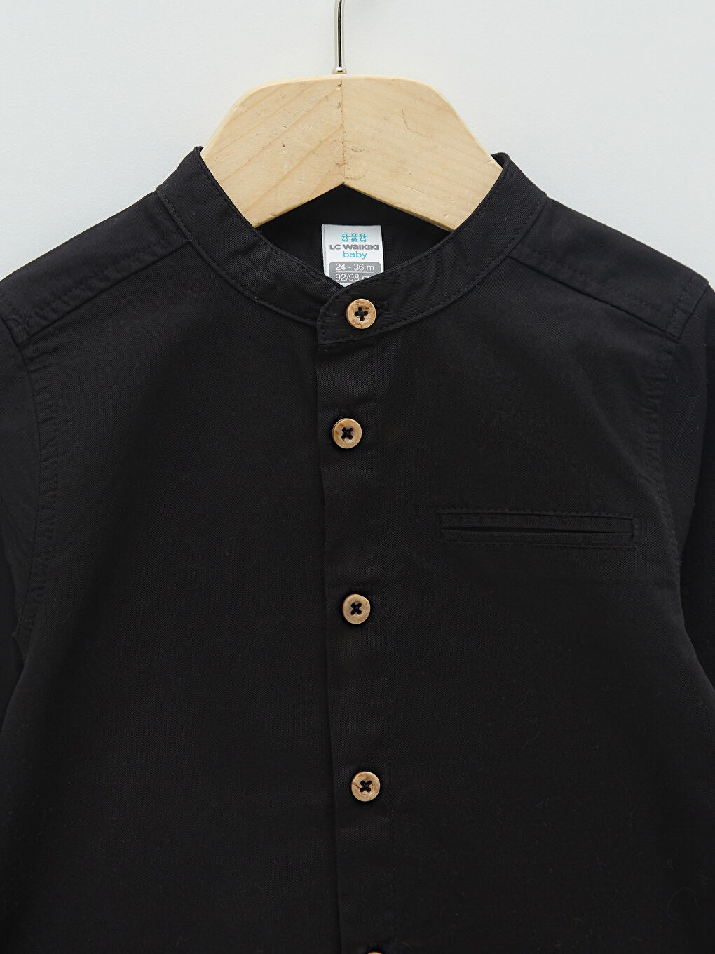 قميص طفل رضيع بياقة واسعة كم طويل سادة جبردين-2