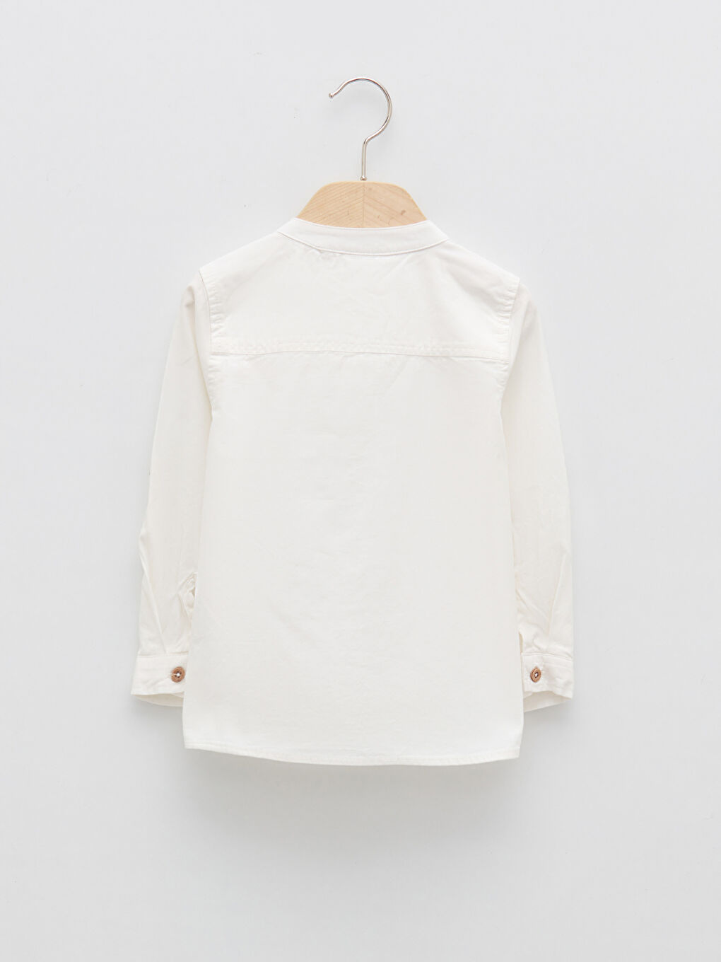 Chemise Bébé Garçon Basique Gabardine Manches Longues Col Mao-1