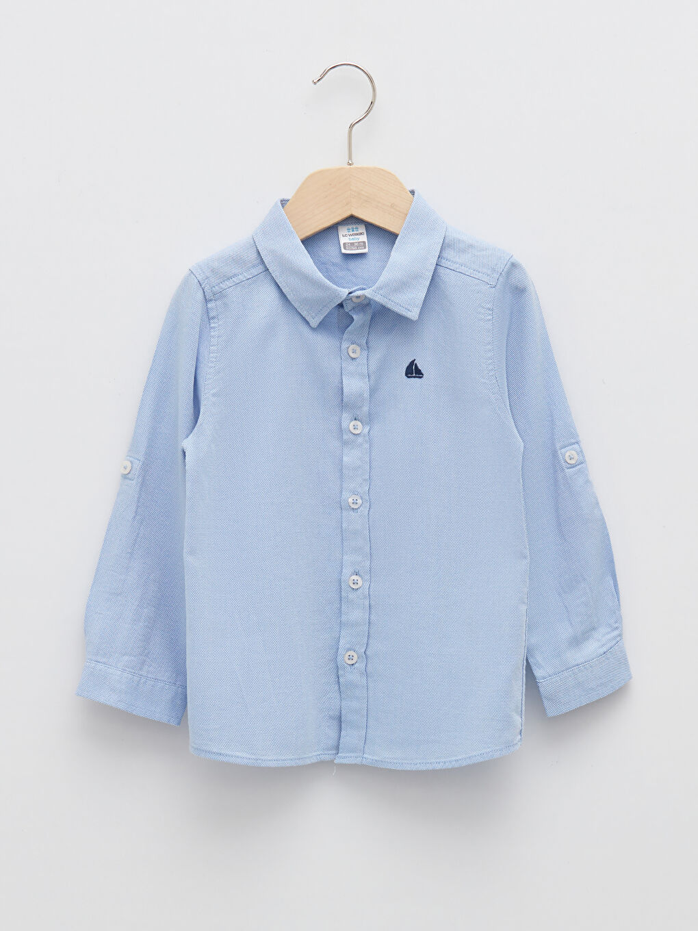 Long Sleeve Embroidery Detailed Cotton Baby Boy Shirt and Bow Tie 2-Piece Set-1