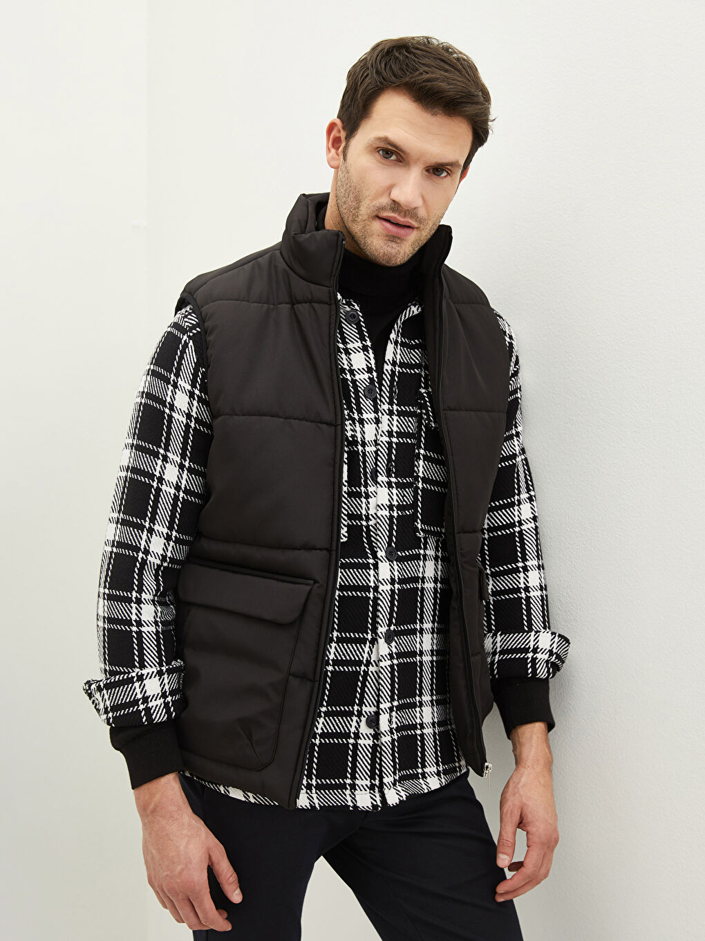 Standard Fit Funnel Neck Men's Waistcoat