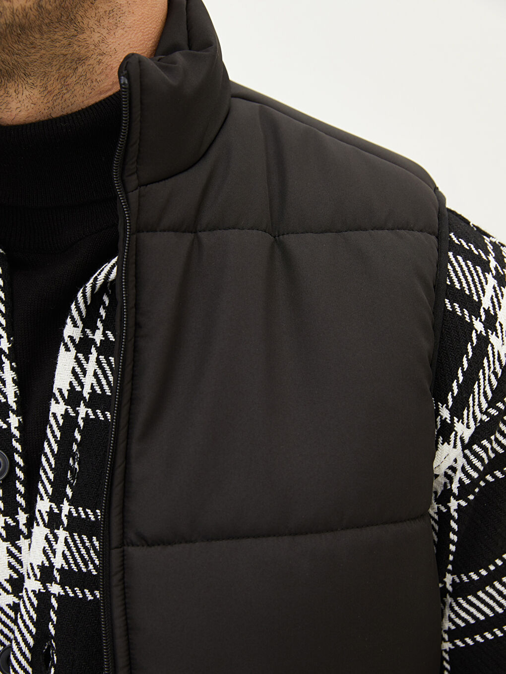 Standard Fit Funnel Neck Men's Waistcoat-3