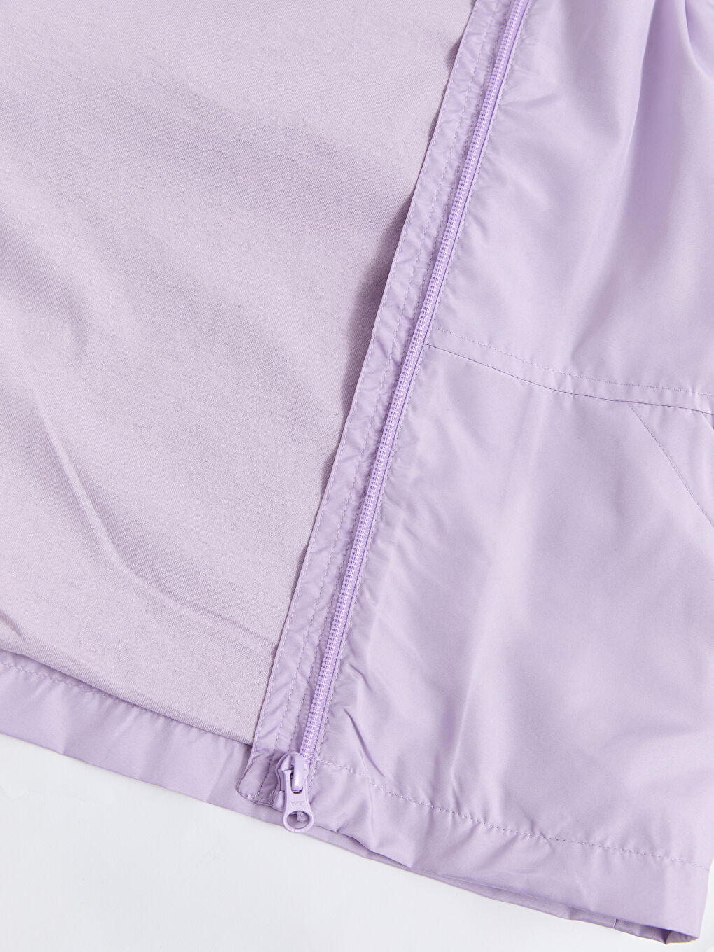 Lila Kapüşonlu Uzun Kollu Baskılı Kız Bebek Yağmurluk-4